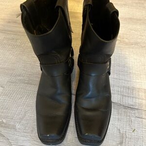 Women’s Black Short Harness Boots